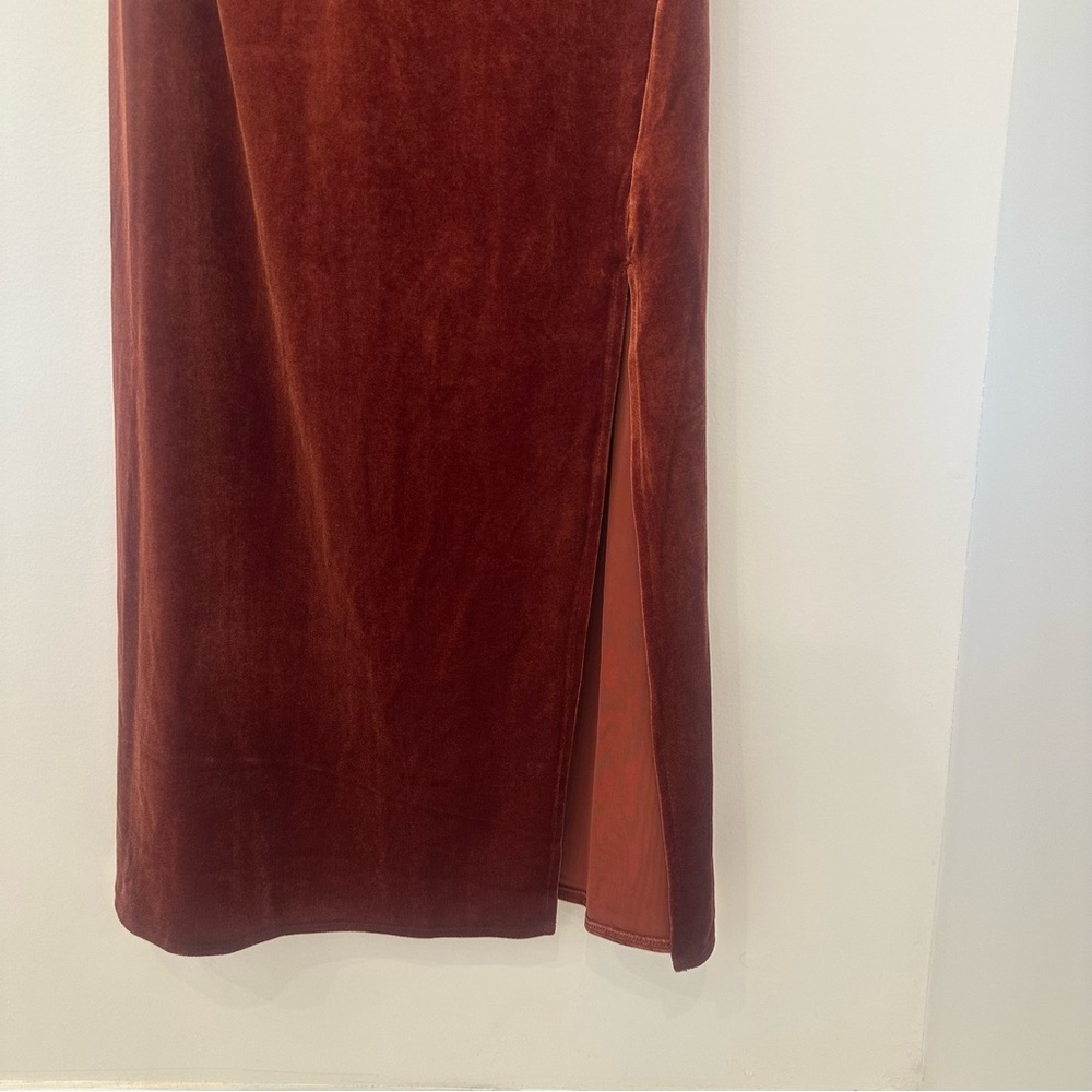 Banana Republic Copper Velvet Halter Dress petite medium - Picture 8 of 16